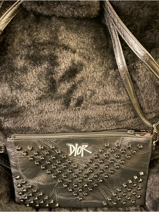 The Unbranded Brand Handbags - Designer Black Studded Leather Crossbody Bag